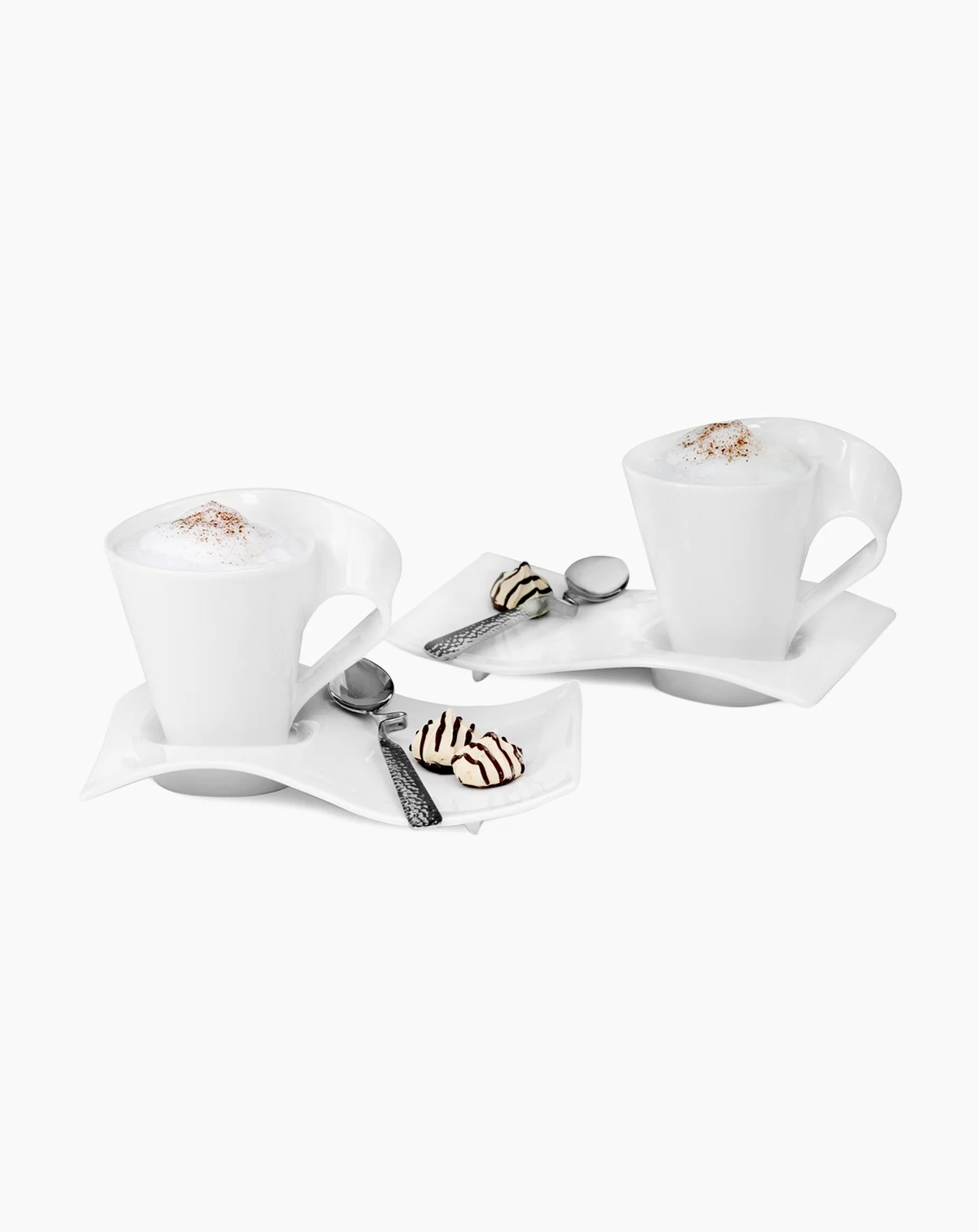 New Wave Caffè Coffee Mugs & Saucers Gift Set, Service for 2
