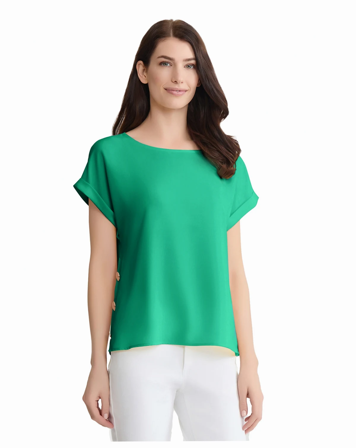 Women's Short-Sleeve Side-Button Blouse