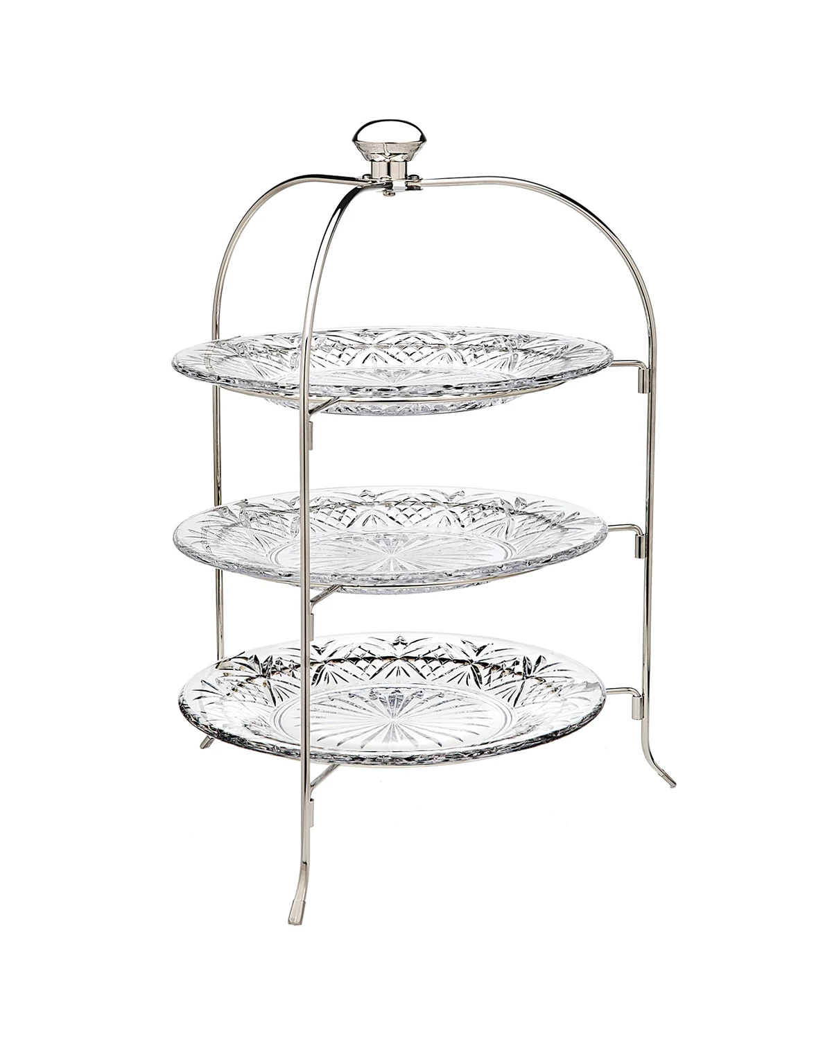 Dublin Crystal Round Three-Tier Serving Stand