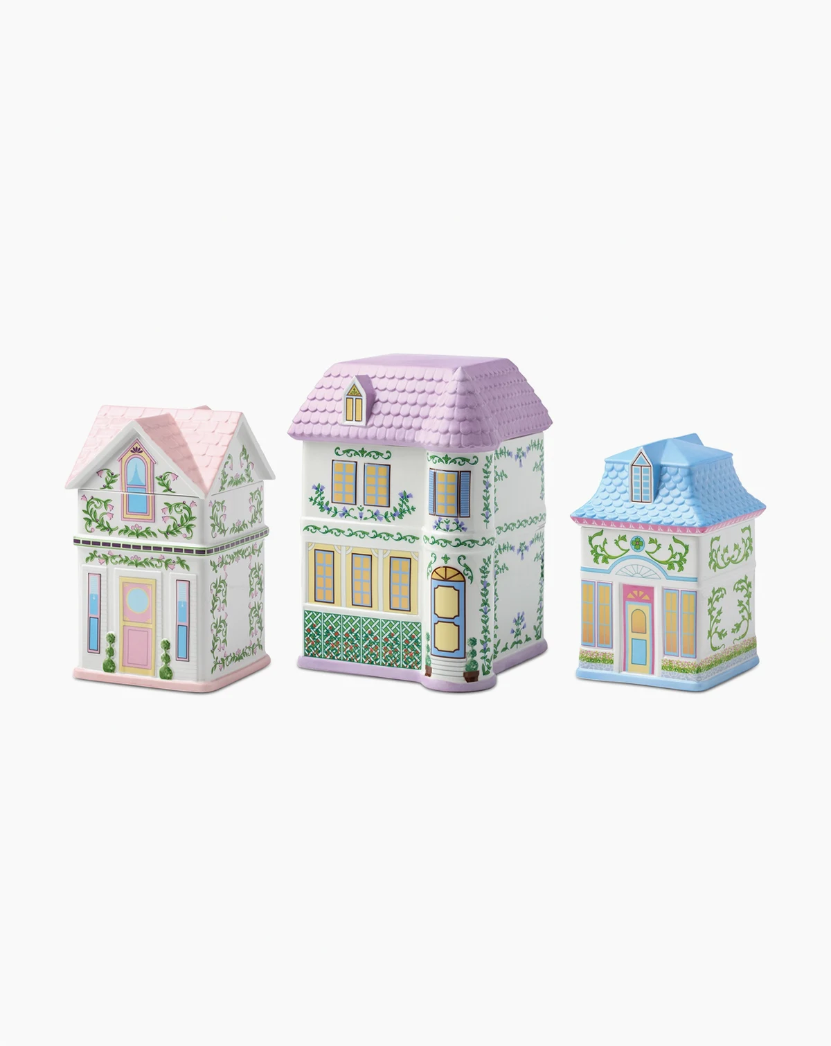 Village 2nd Edition House Canisters, Set of 3
