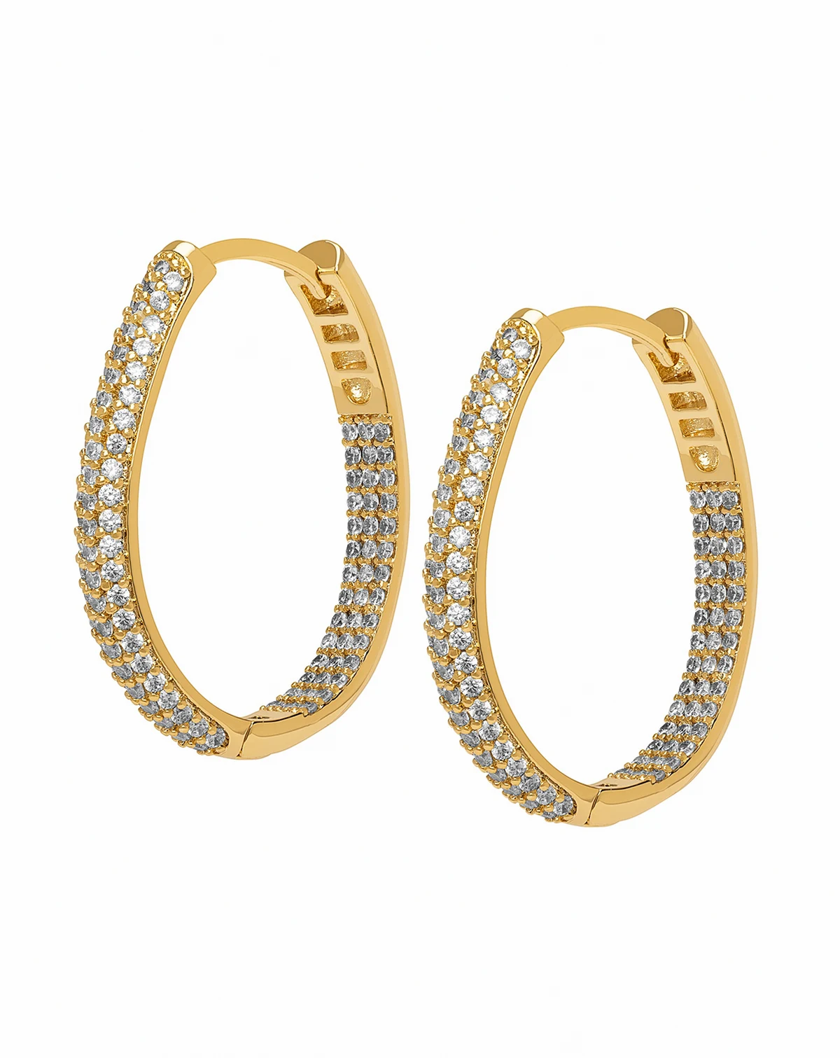 Lab-Grown White Sapphire (1 ct. t.w.) Inside-Out Hoop Earrings in 14k Gold Over Sterling Silver