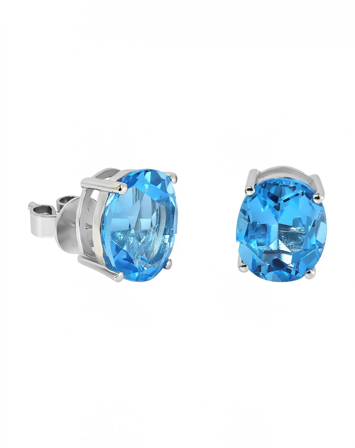 Blue Topaz (8 ct. t.w.) Stud Earrings in Sterling Silver