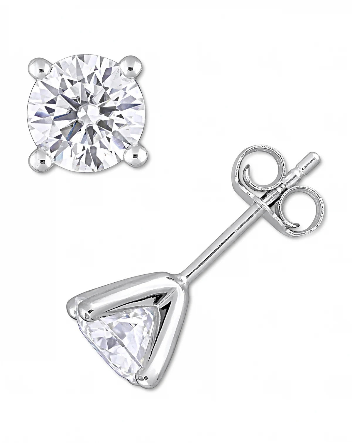Lab-Created Moissanite Stud Earrings (2 ct. t.w.) in Sterling Silver
