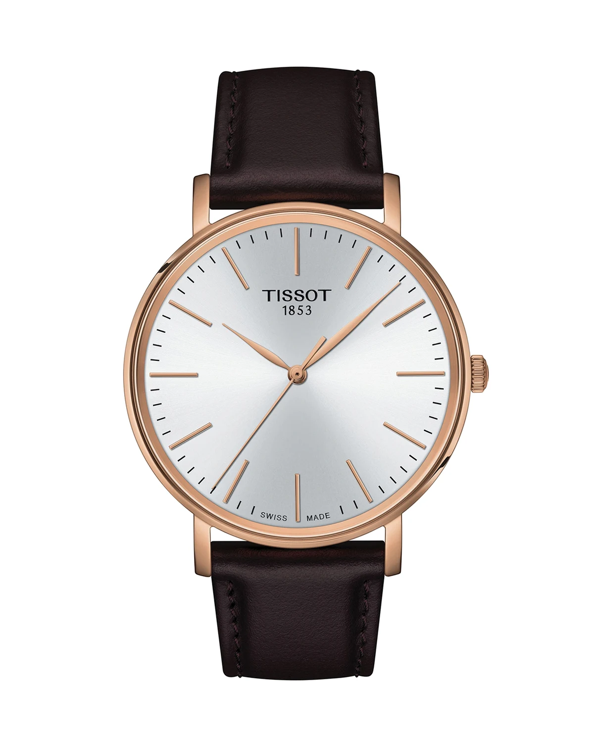 Men's Swiss Everytime Brown Leather Strap Watch 40mm