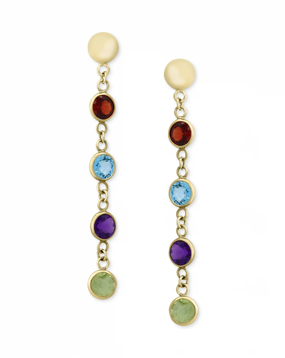 EFFY® Multi-Gemstone Drop Earrings (2-1/5 ct. t.w.) in 14k Gold