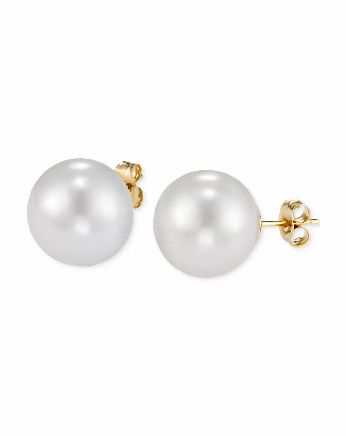 Cultured Freshwater Pearl (12-13mm) Stud Earrings in 14k Yellow Gold