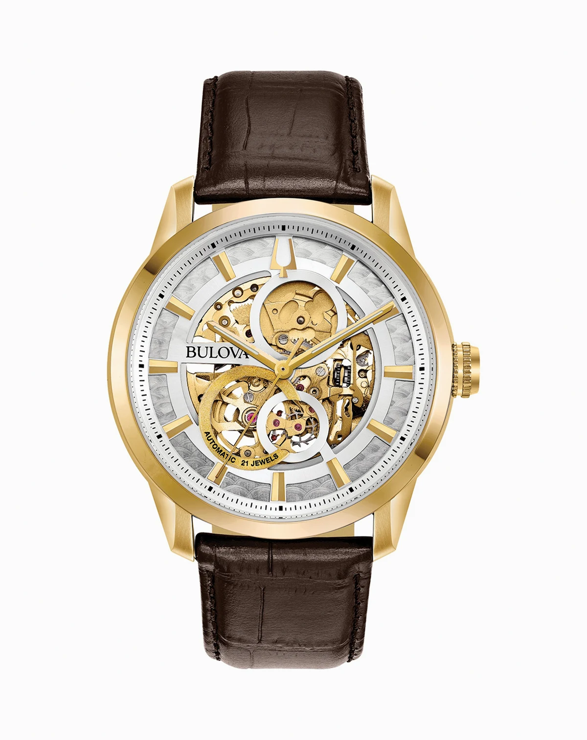 Men's Automatic Sutton Brown Leather Strap Watch 43mm