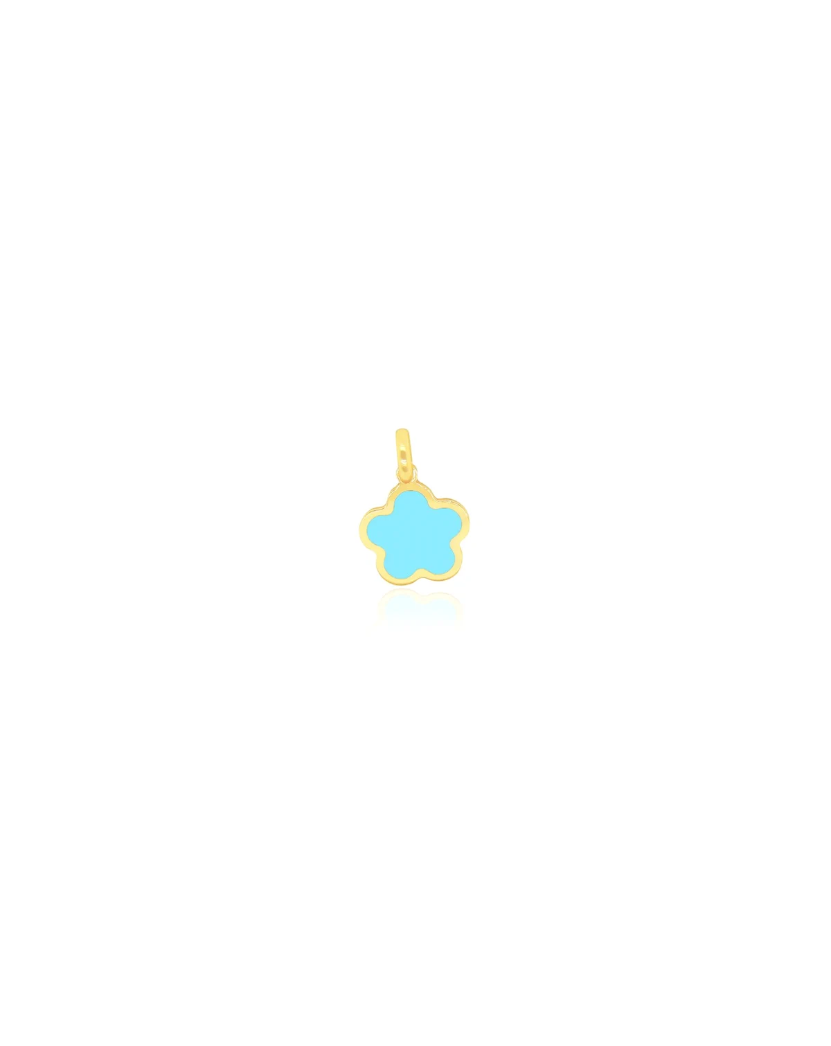 Turquoise Flower Charm 14K Gold 11 millimeters