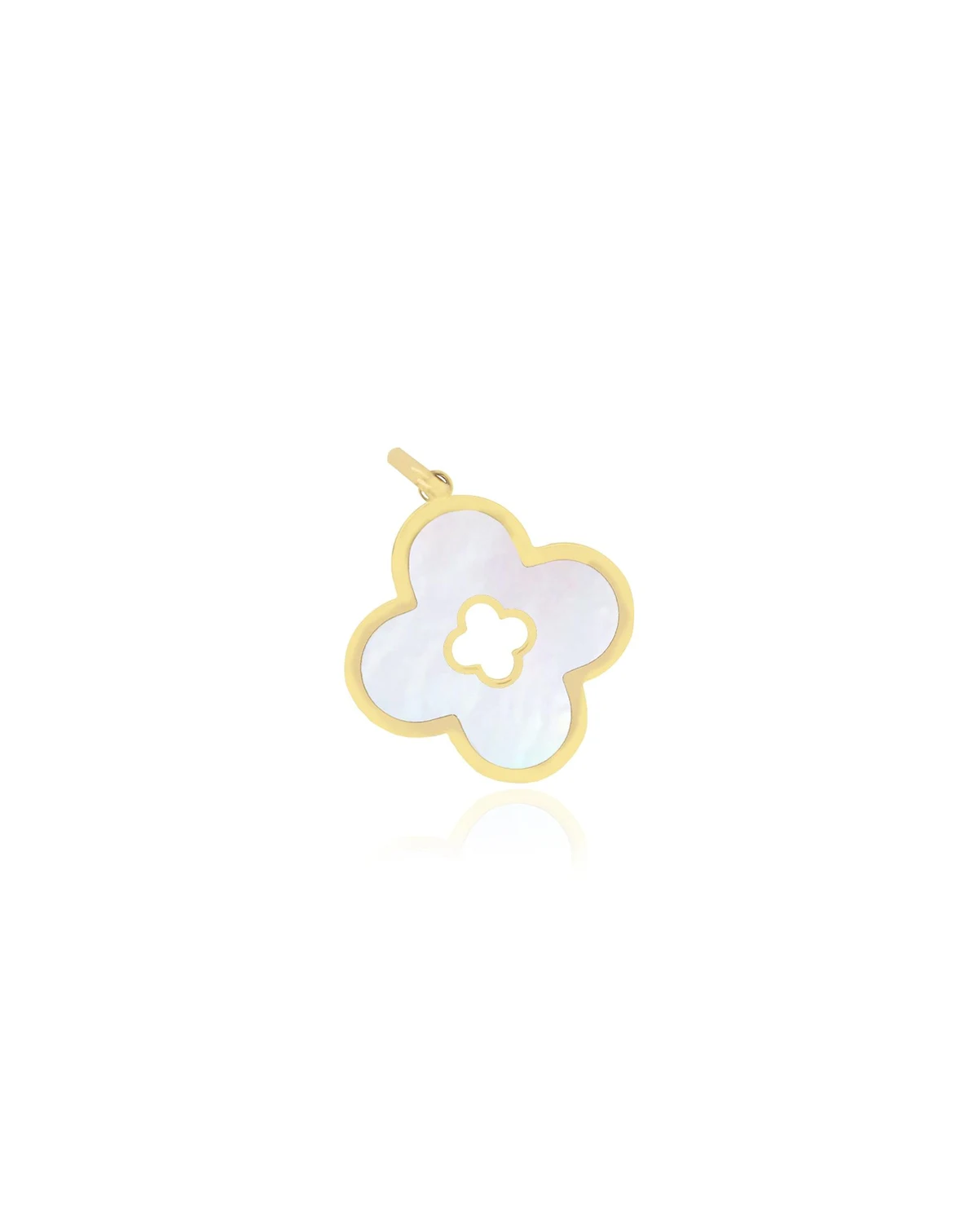 Mother of Pearl Clover Cut Out Charm