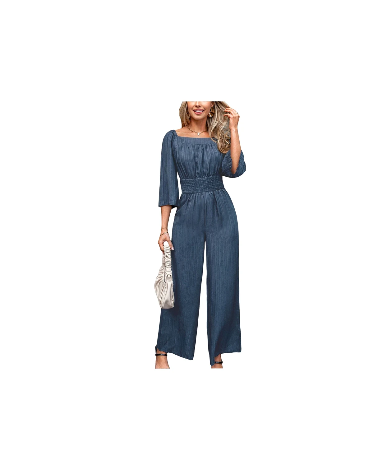 Women's Square Neck Straight Leg Jumpsuit