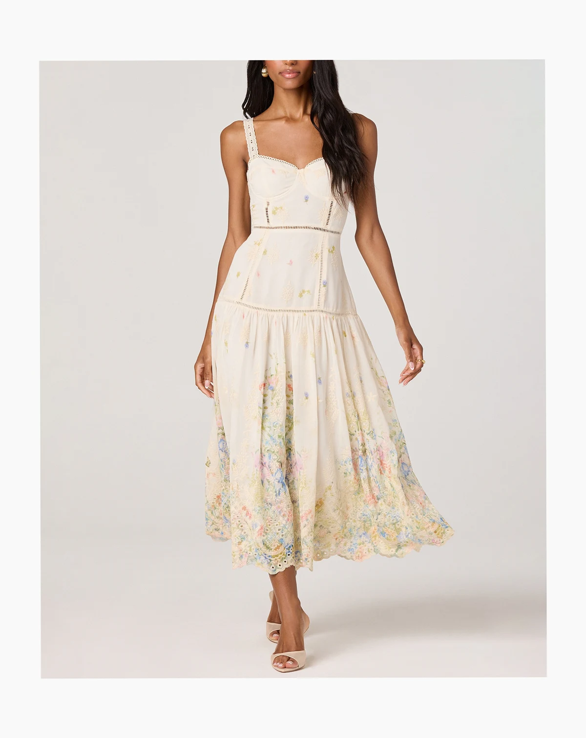 Women's Pellagia Sweetheart Neck Midi Dress