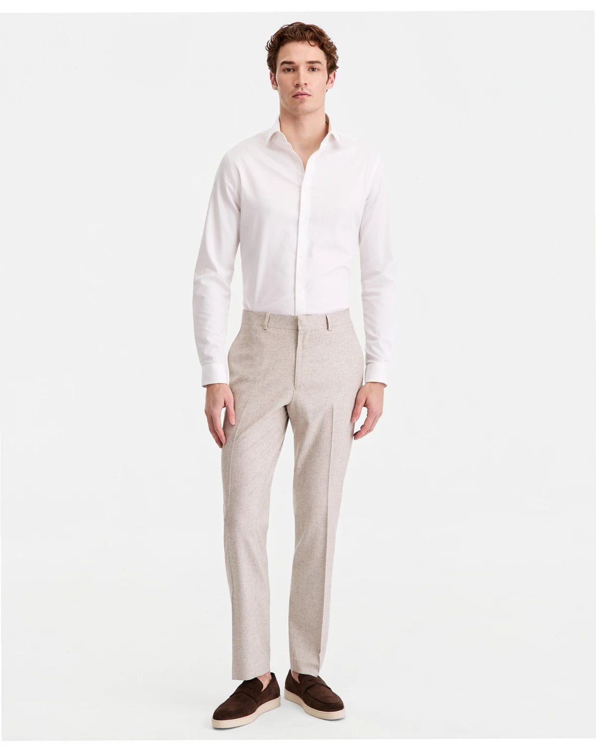 Men's Check Slim-Fit Suit Separate Pants