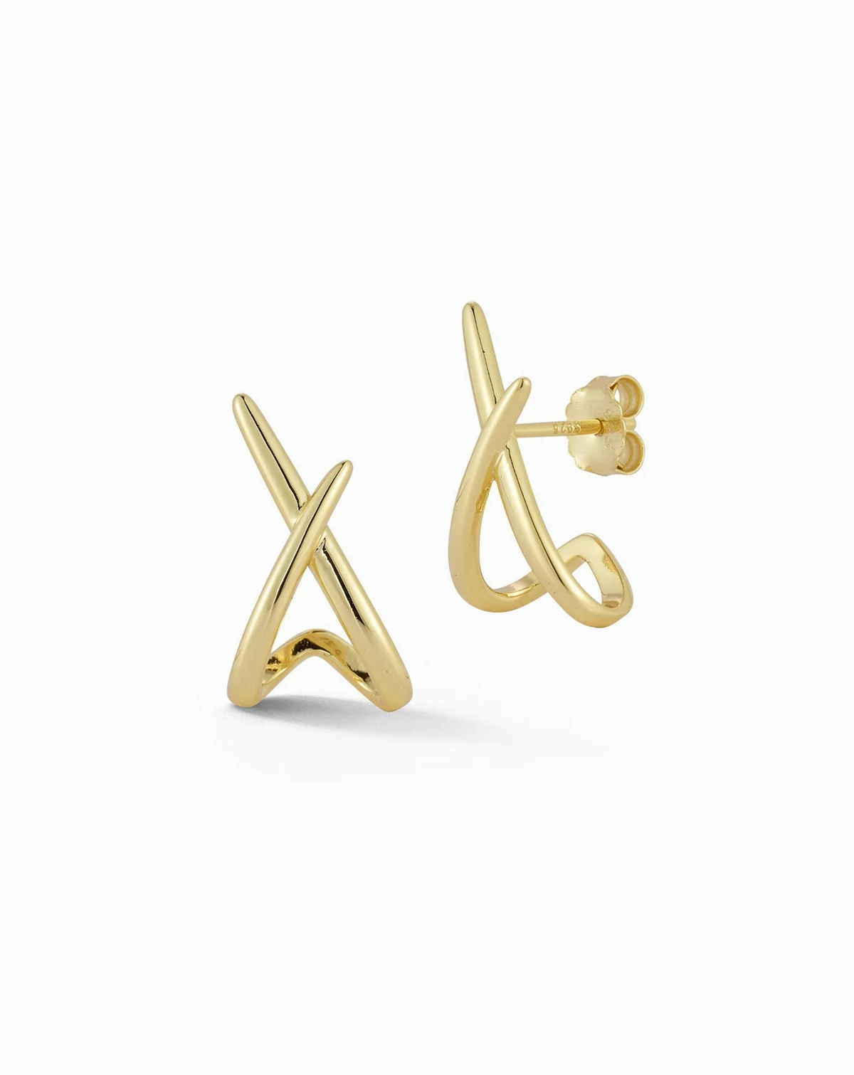 Sterling X Huggie Stud Earrings