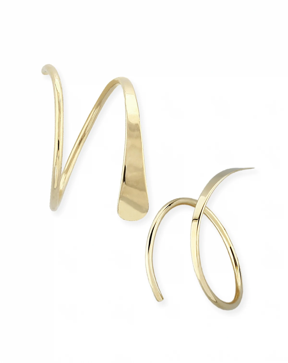 Endless Wire Cuff Earrings Set in 14k Yellow or White Gold