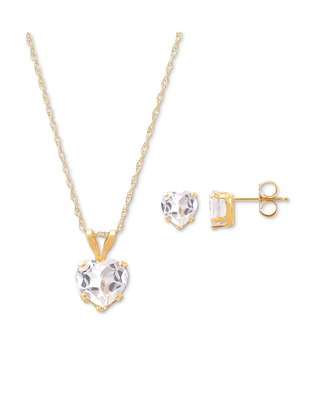2-Pc. Set Blue Topaz Heart Pendant Necklace & Matching Stud Earrings (2-3/4 ct. t.w.) in 10k Gold (Also in Citrine & Peridot)