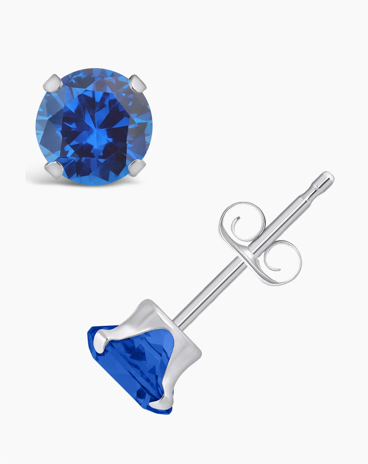 Gemstone Stud Earrings in 10k White Gold