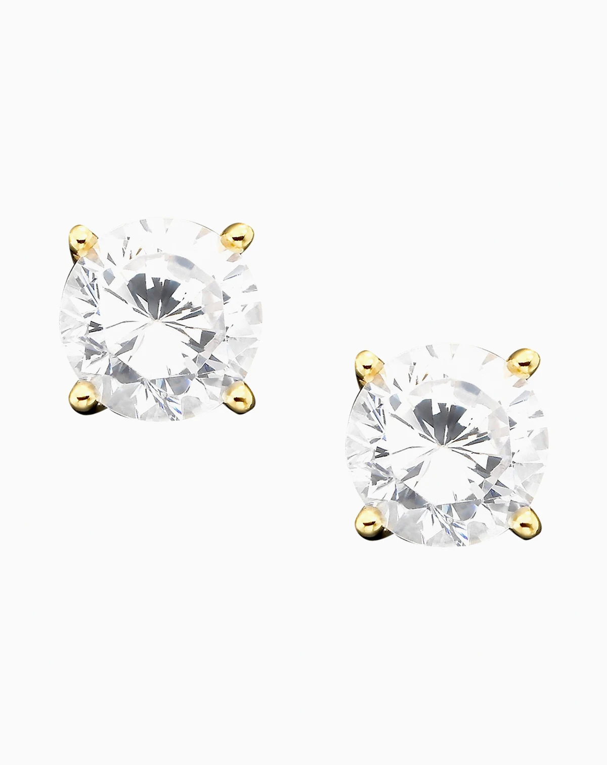 18k Gold over Sterling Silver Cubic Zirconia Stud Earrings (1 ct. t.w.)