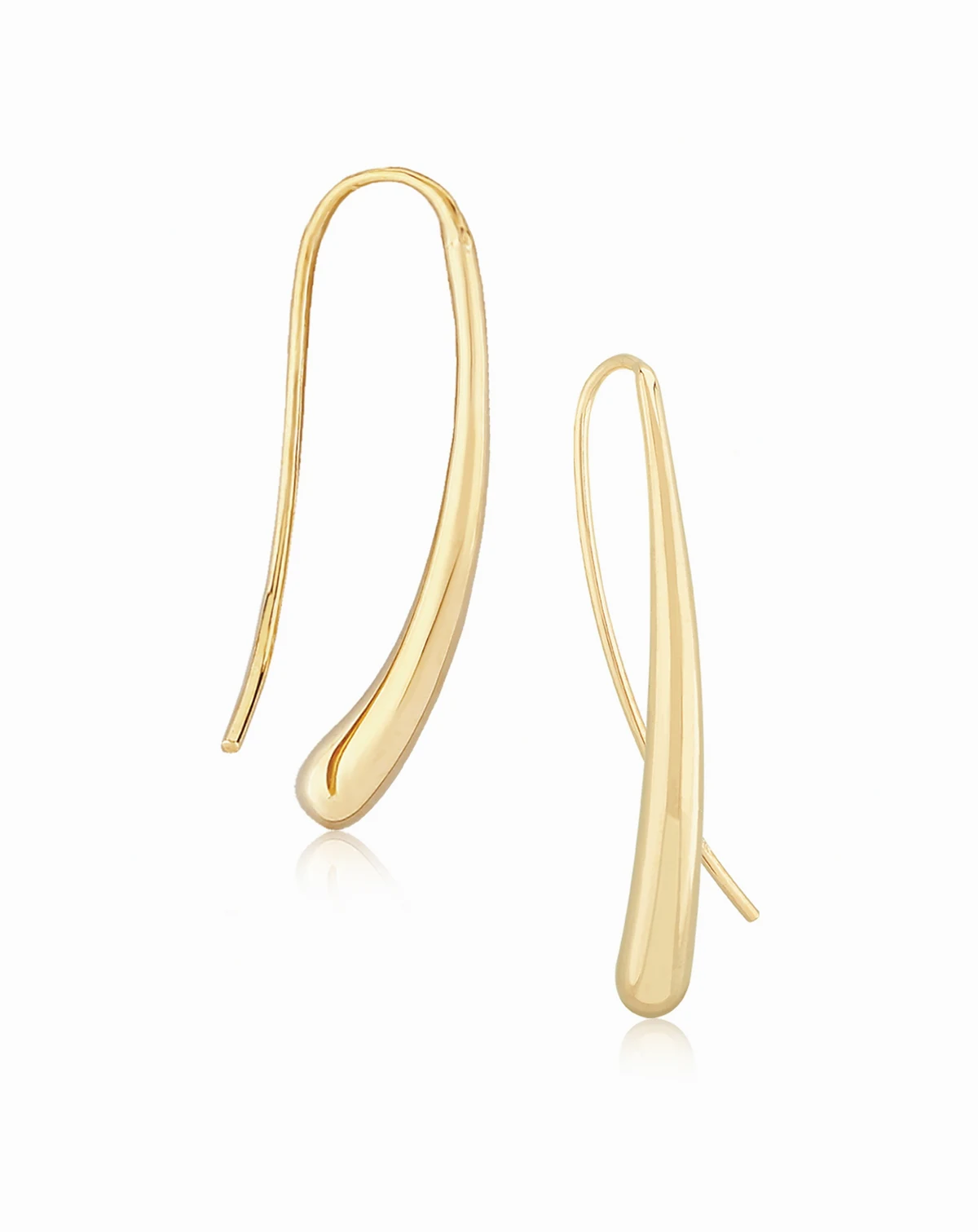 Fluid Teardrop Earrings Set in 14k White or Yellow Gold
