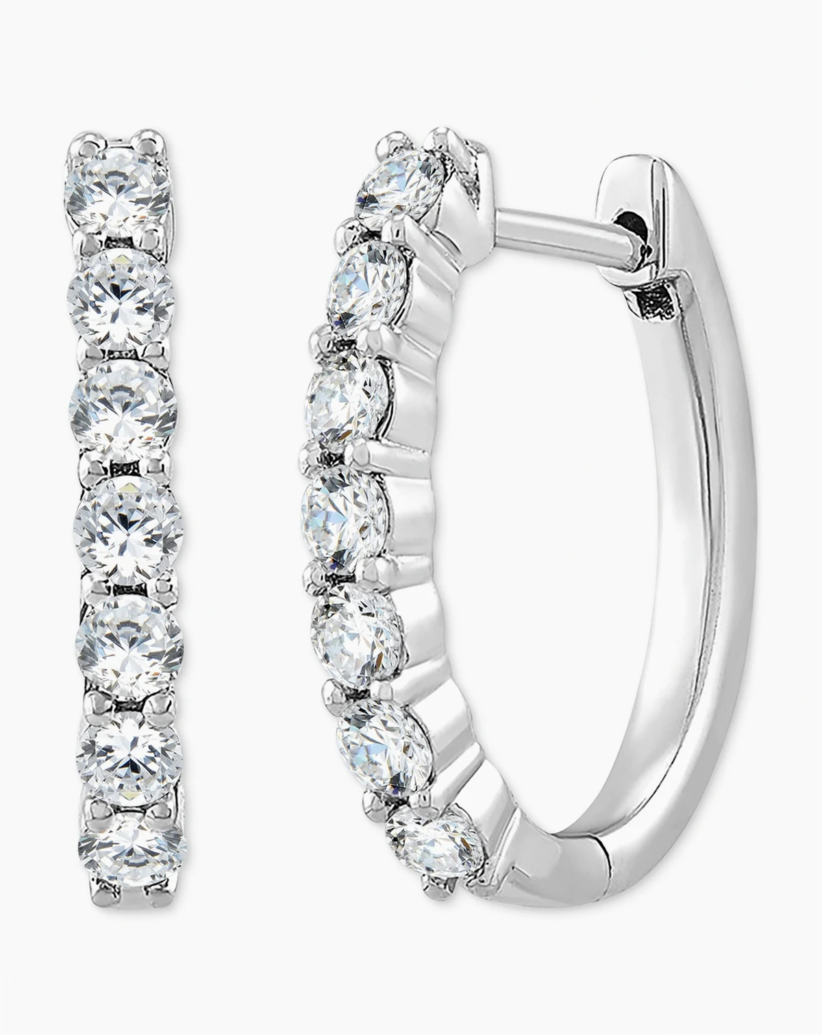 Lab-Created Diamond Small Hoop Earrings (5/8 ct. t.w.) in Sterling Silver