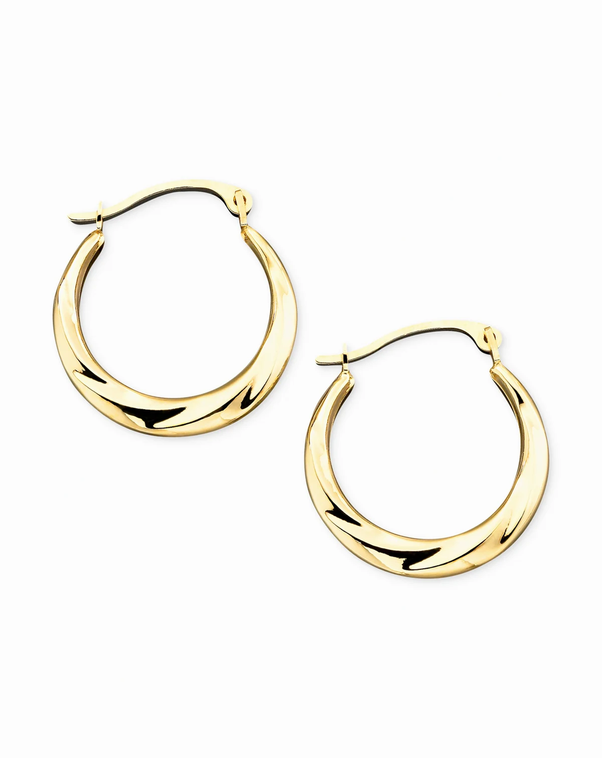 10k Gold Small Polished Swirl Hoop Earrings