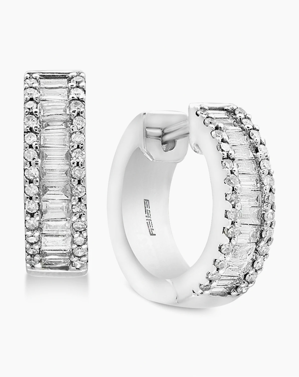 EFFY® Diamond Baguette Hoop Earrings (1 ct. t.w.) in 14k White Gold or 14k Yellow Gold