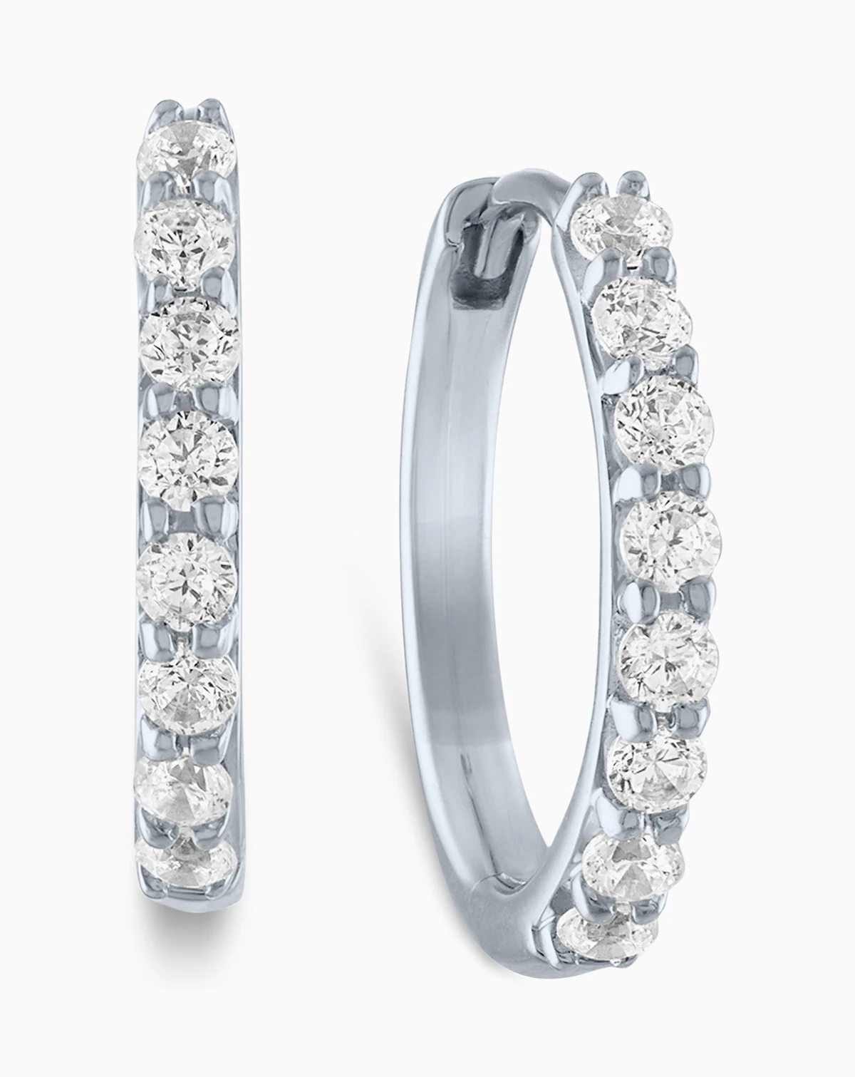 Lab-Created Diamond Small Hoop Earrings (1/4 ct. t.w.) in 10k White or Yellow Gold