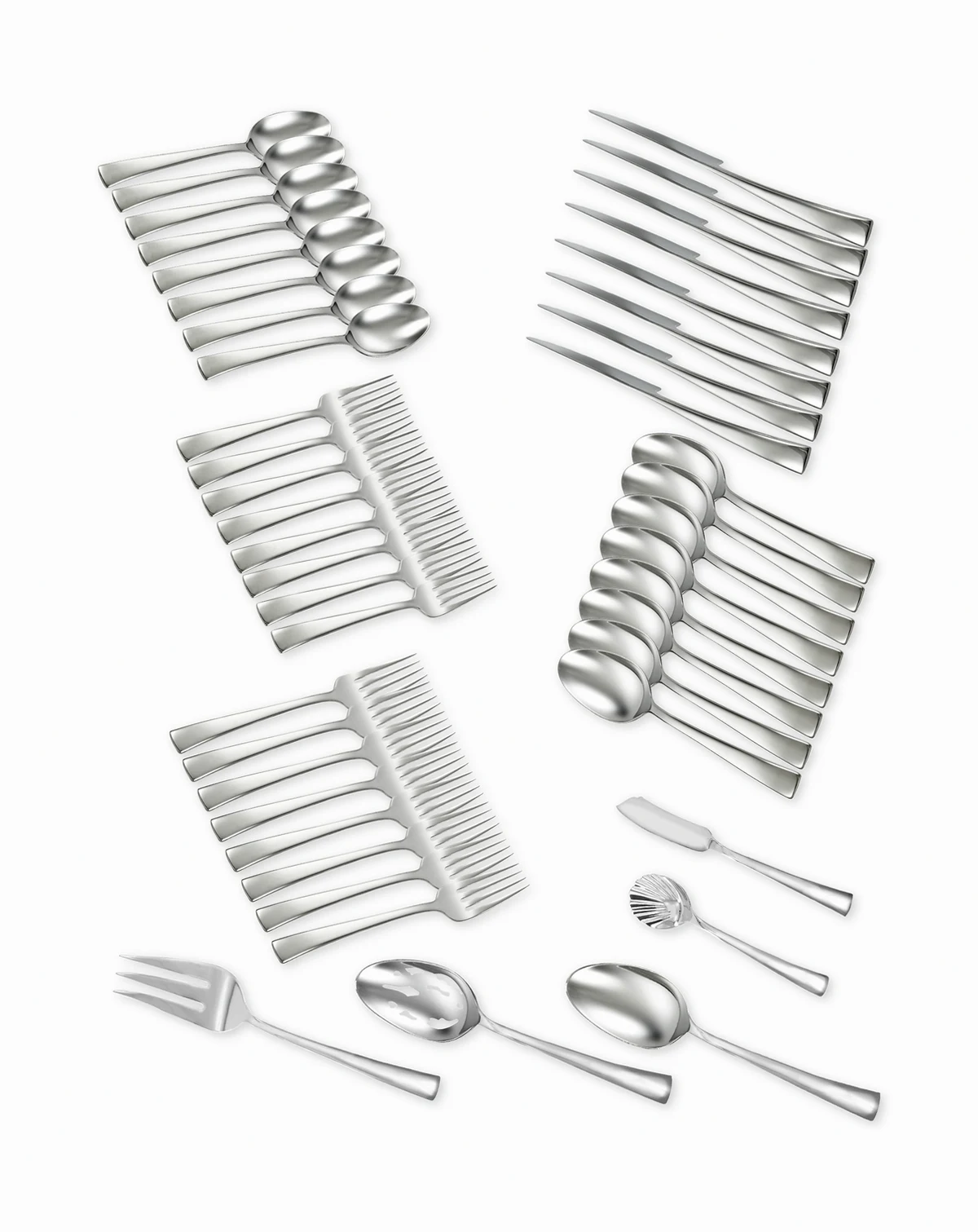 Bellasera Polished 18/10 Stainless Steel 45 Pc. Flatware Set, Service for 8