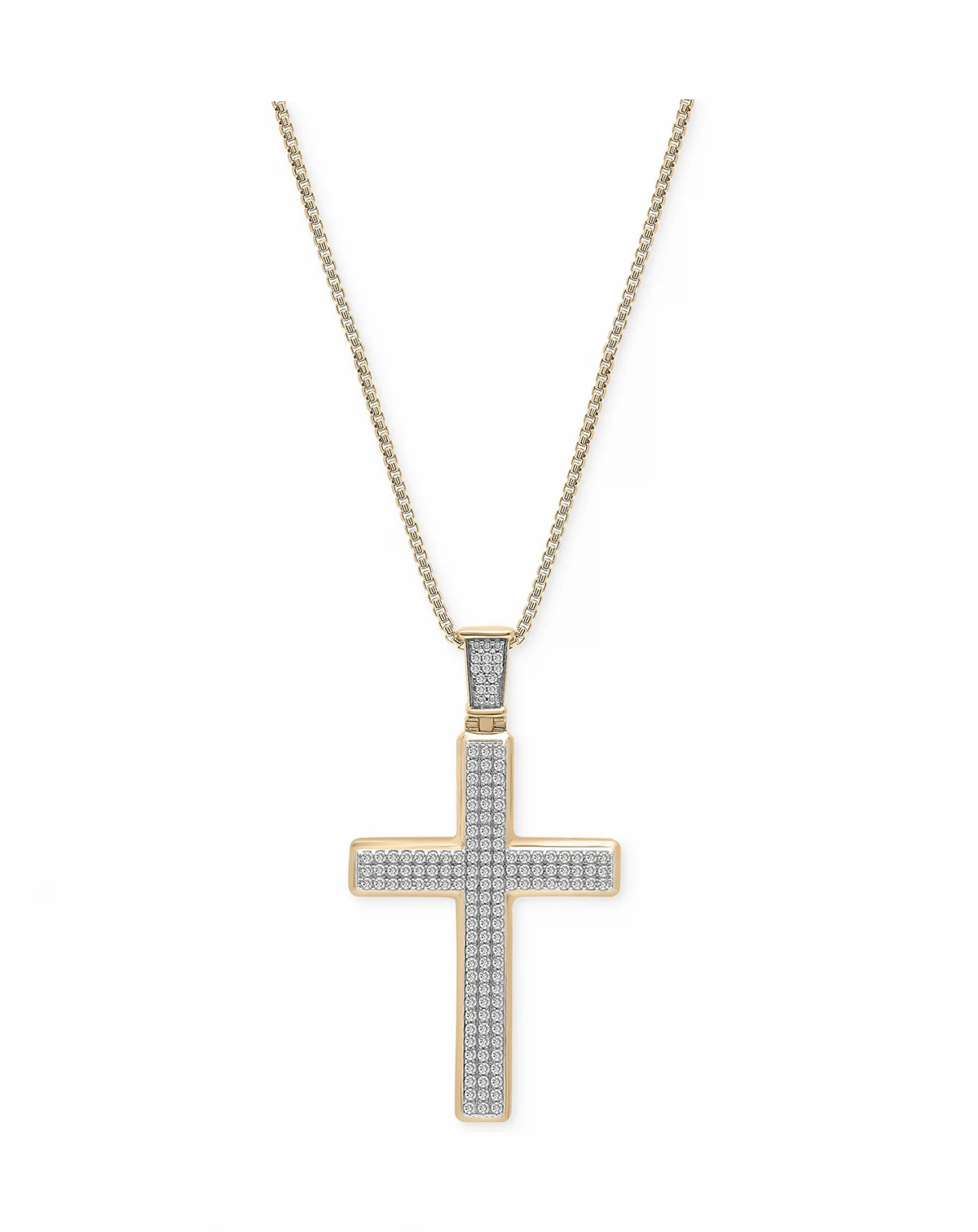 Men's Diamond Cross 22" Pendant Necklace (1 ct. t.w.)