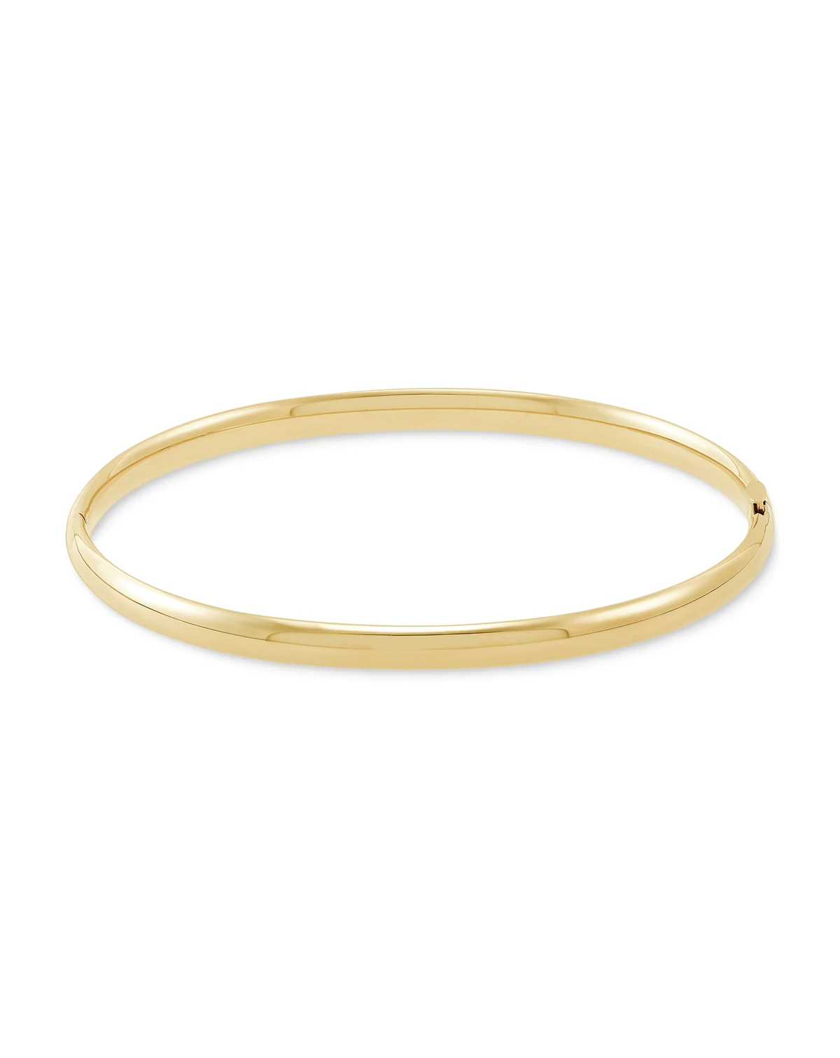 14k Gold Polished Hinge Bangle Bracelet