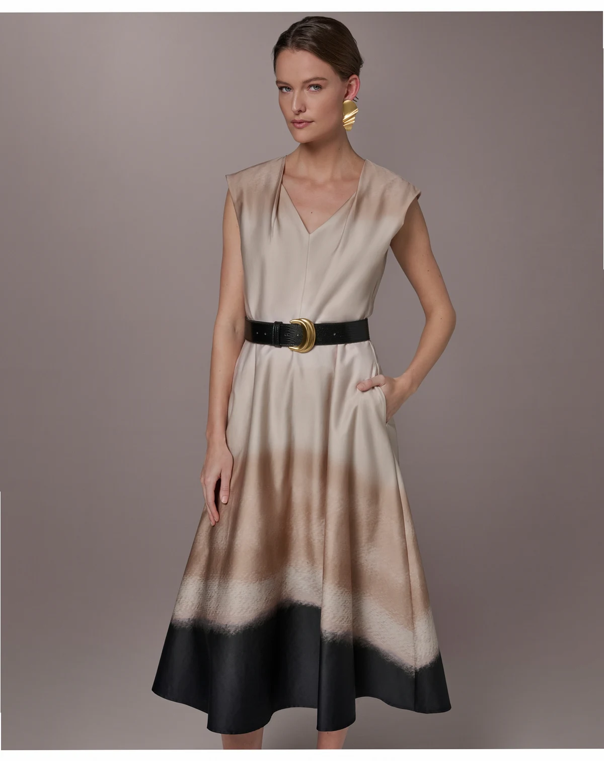 Women's Printed V-Neck Dress