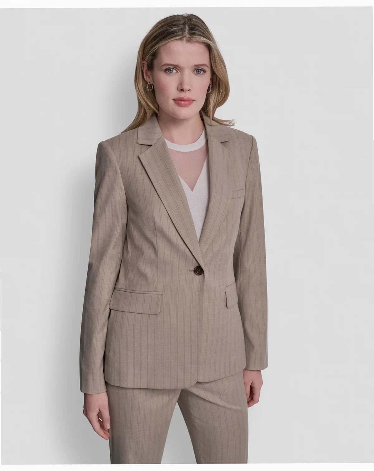 Women's Vertical Pinstripe Blazer Jacket