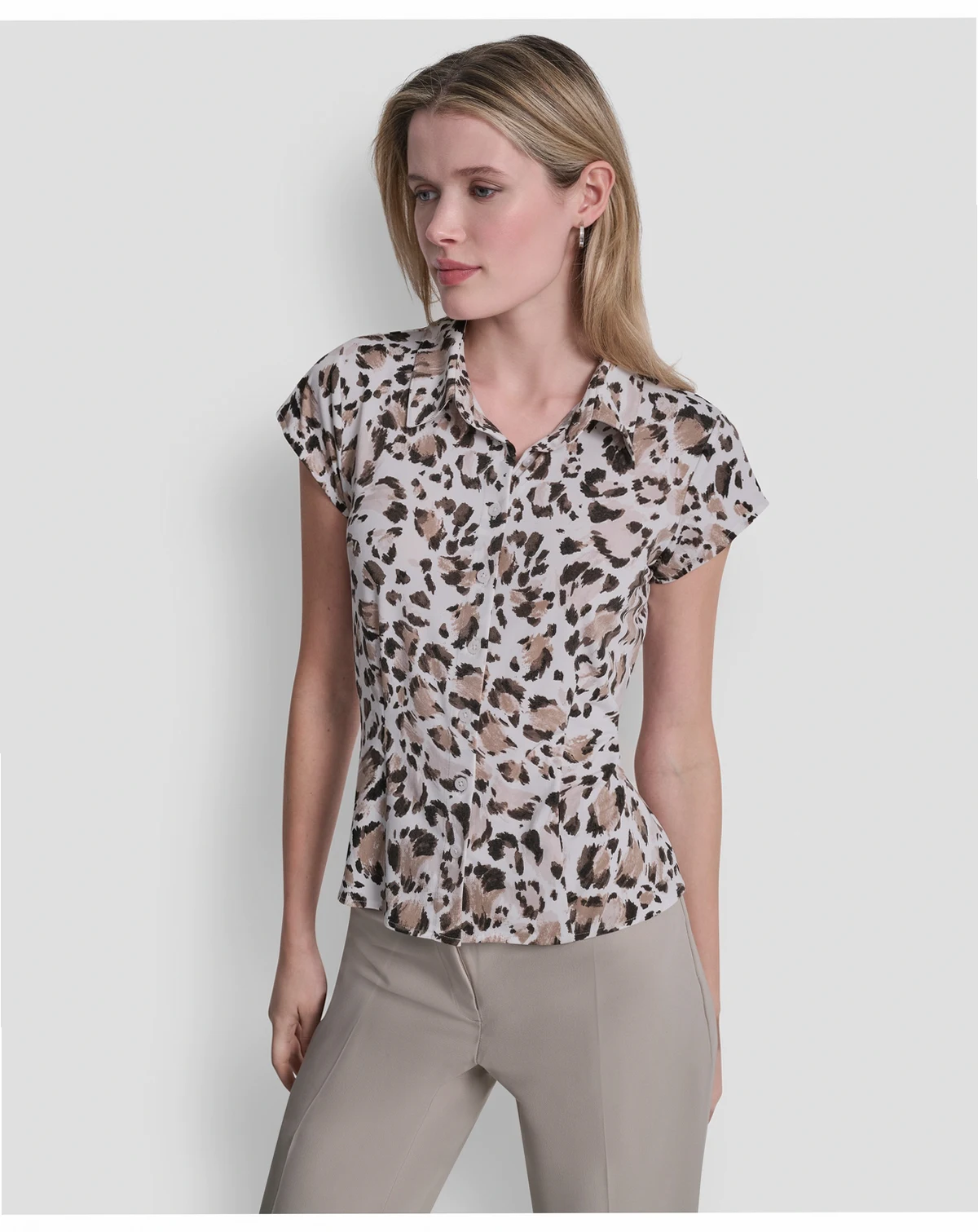 Petite Knit Button-Down Camp Shirt