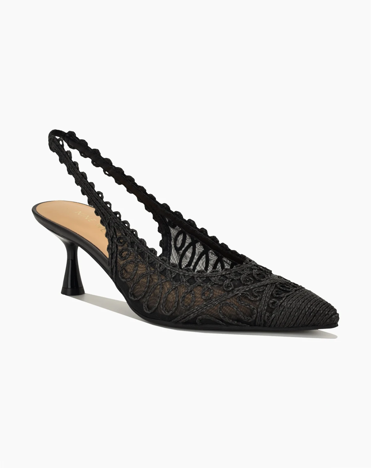 Women's Ressa Woven Slingback Kitten Heel Pumps