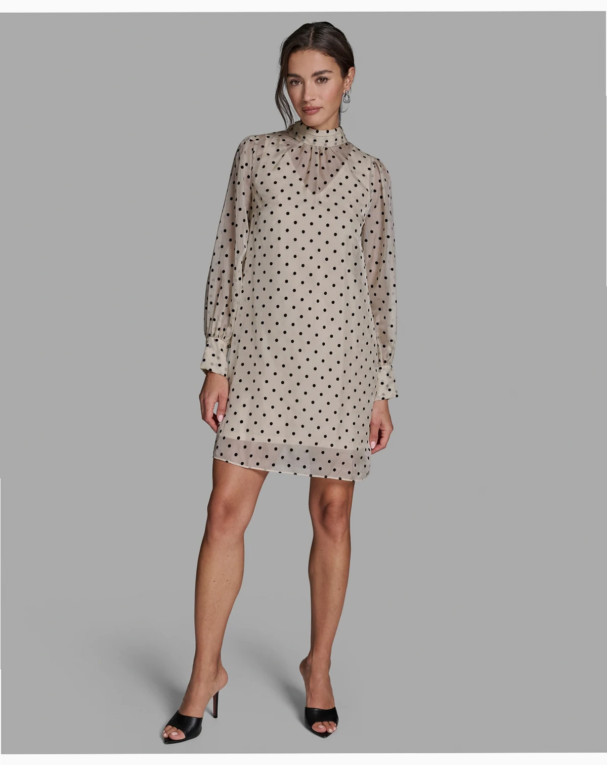 Women's Organza Mock Neck Two-Piece Shift Dress