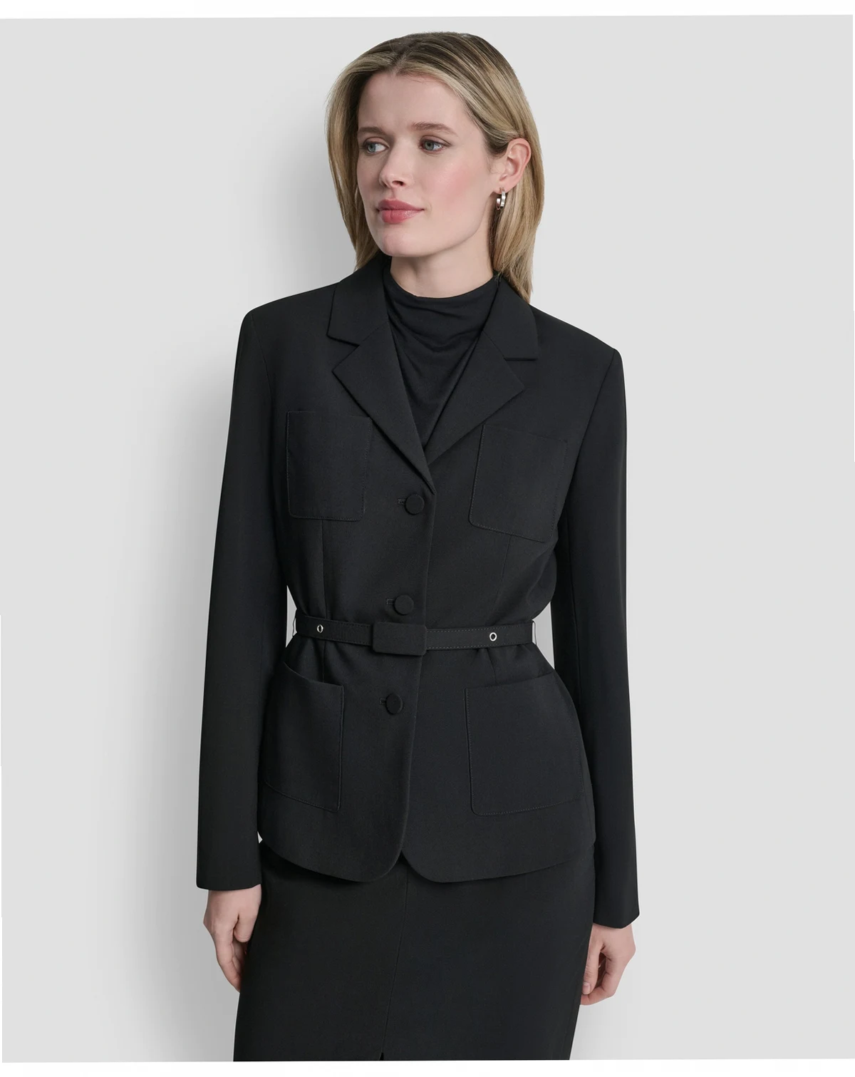 Women's Tailored Belted Blazer Jacket