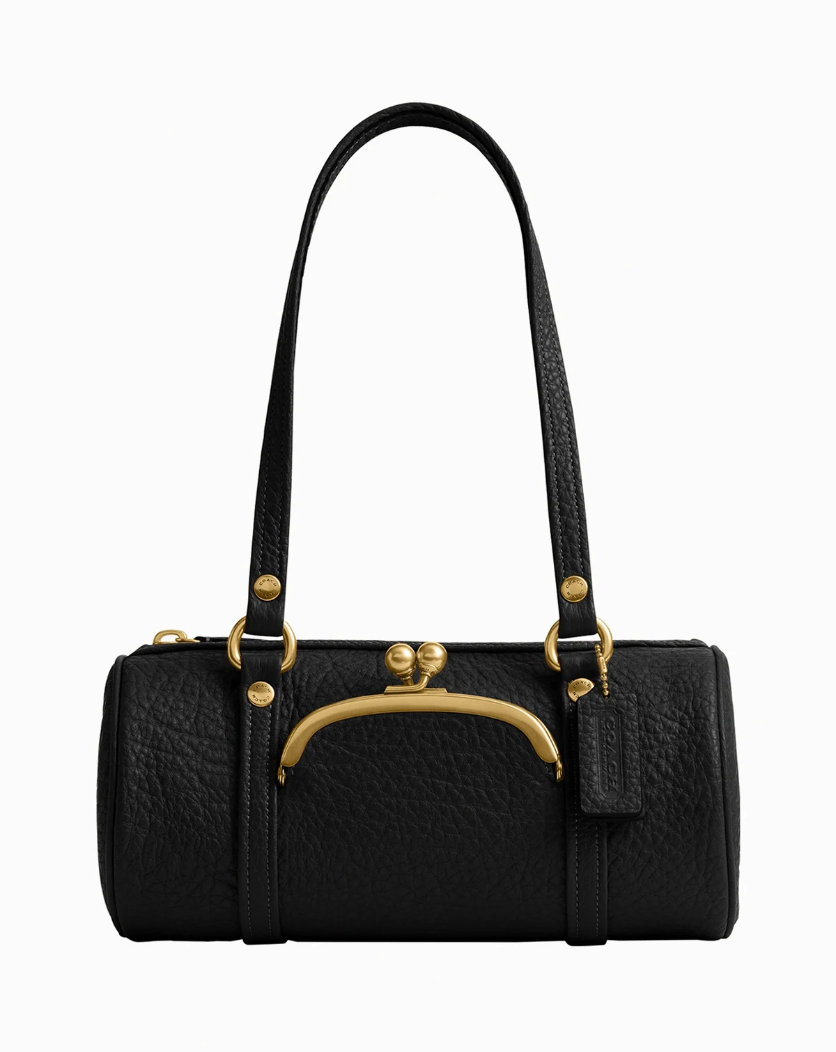 The Originals Kisslock Medium Pebble Leather Barrel Shoulder Bag 28