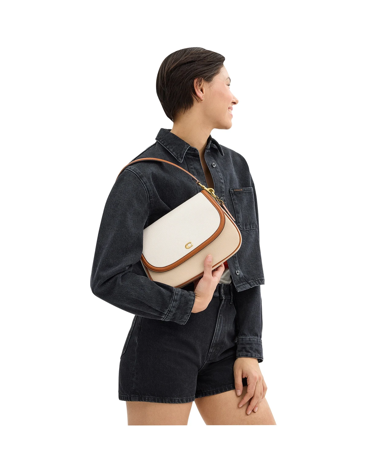 Legacy Medium Colorblock Pebble Leather Shoulder Bag