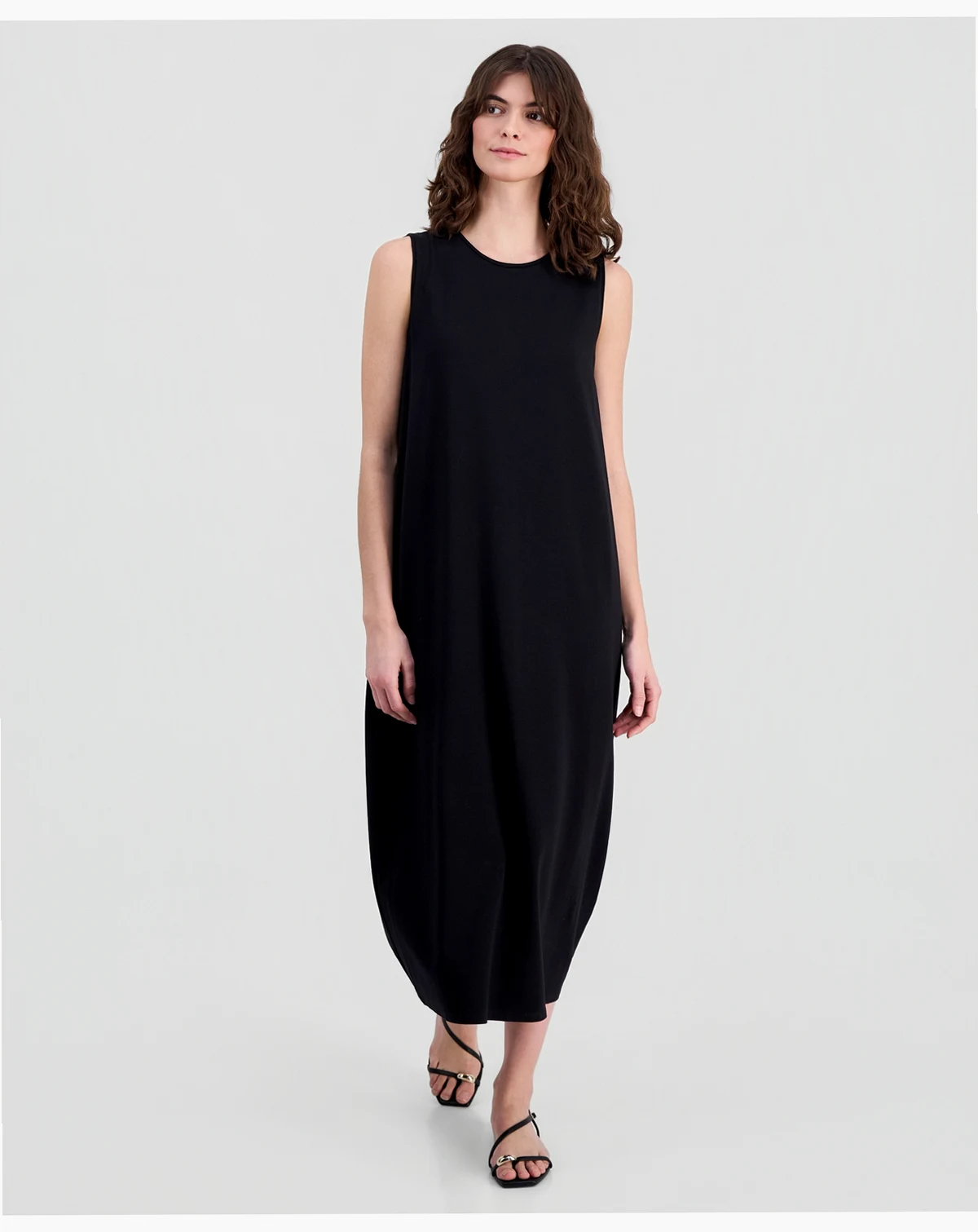 Women's Stretch Jersey Knit Round-Neck Dress