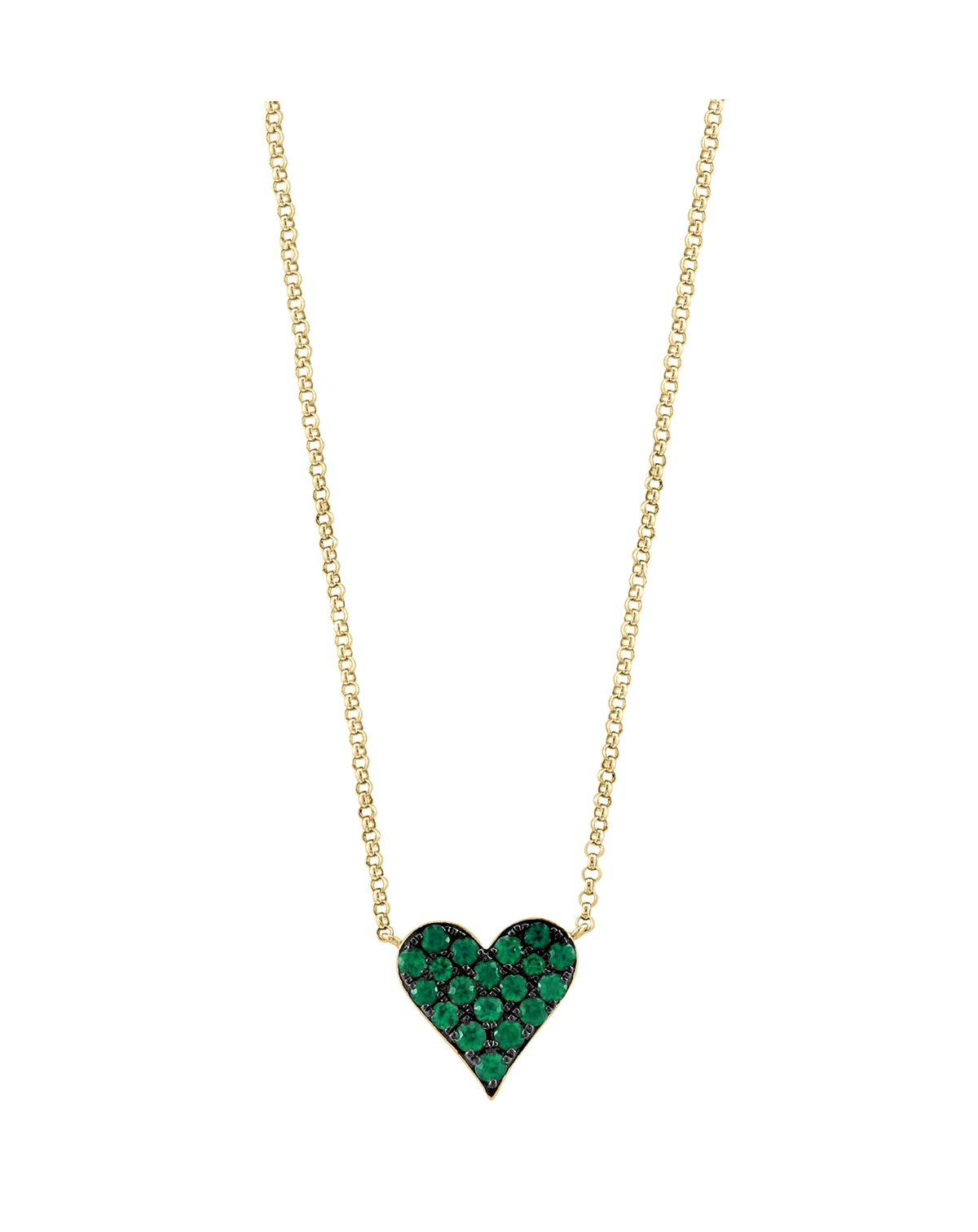 EFFY® Emerald (3/8 ct. t.w.) Heart 18" Pendant Necklace in 14k Gold