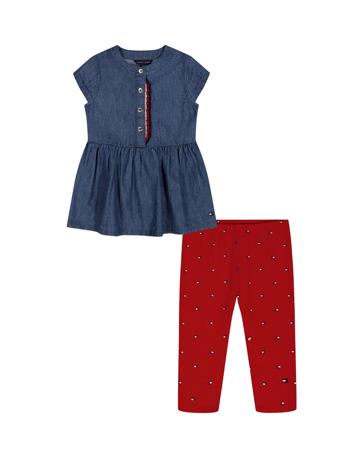 Girls' Toddler 2T-4T and Girls' 4-6X Round Neck Top and Cropped Leggings, 2-Piece Set