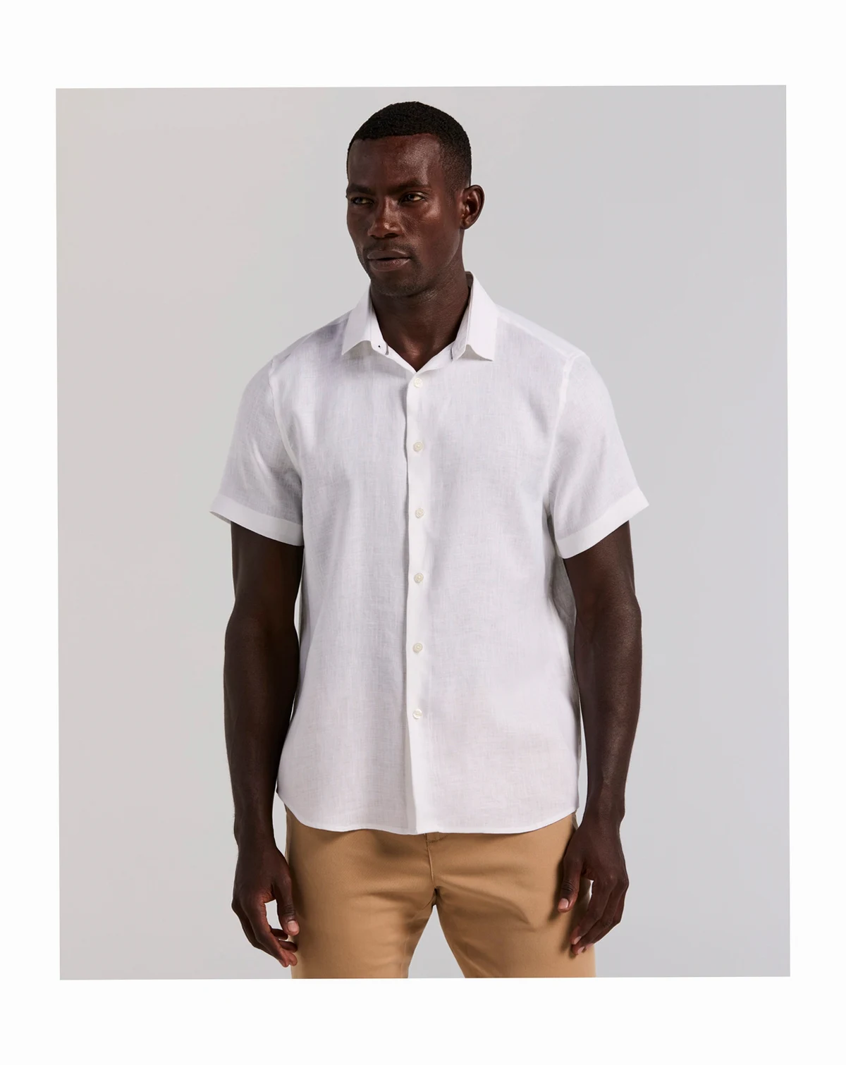Men's Solid Linen Shirt