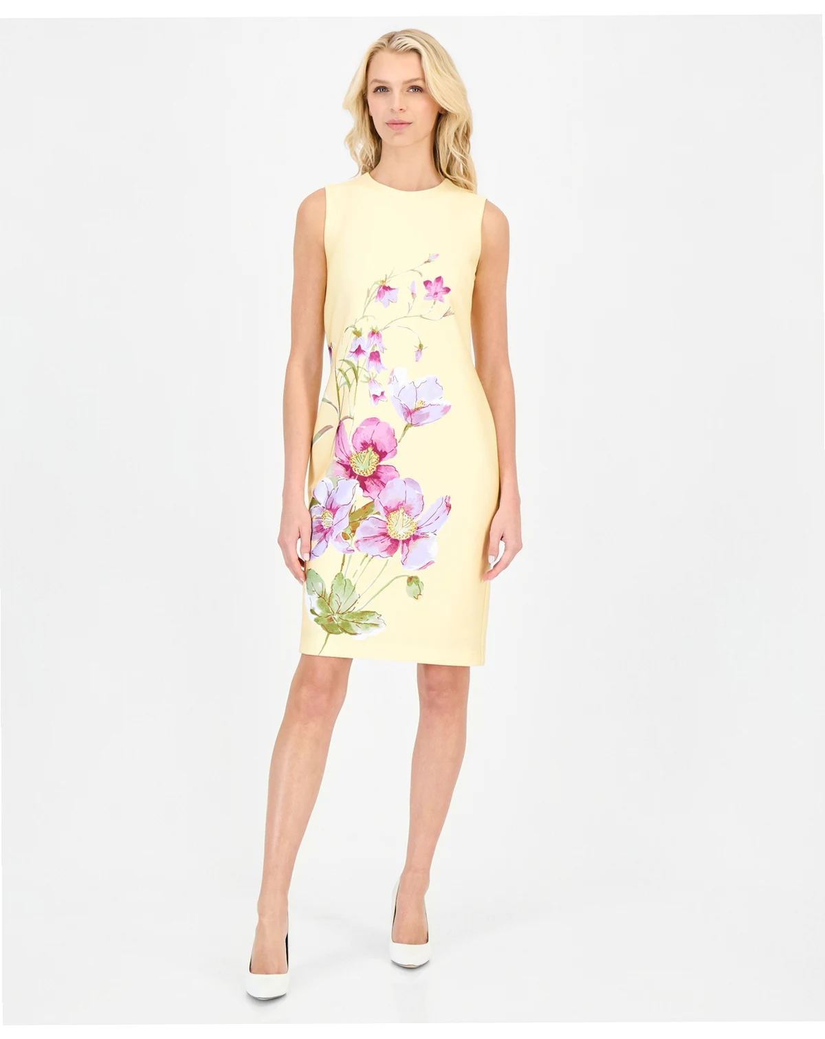 Petite Sleeveless Printed Sheath Dress