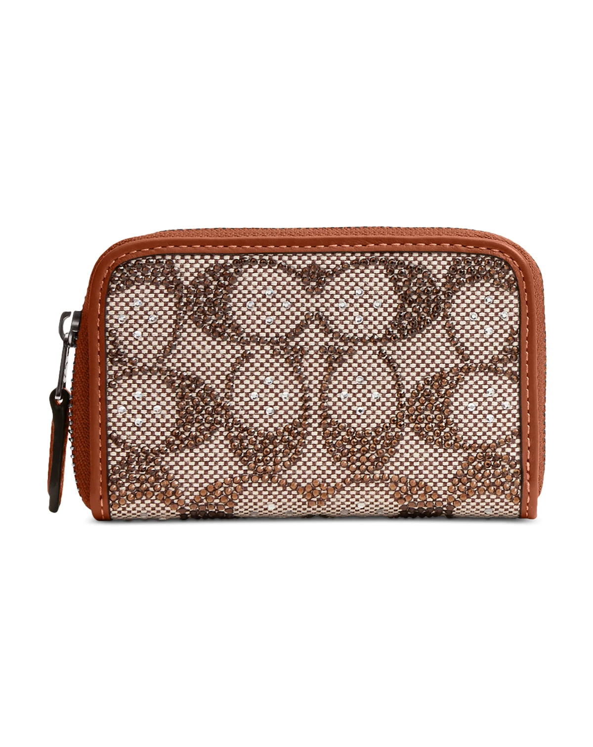 Essential Small Crystal Signature Jacquard Zip Around Card Case