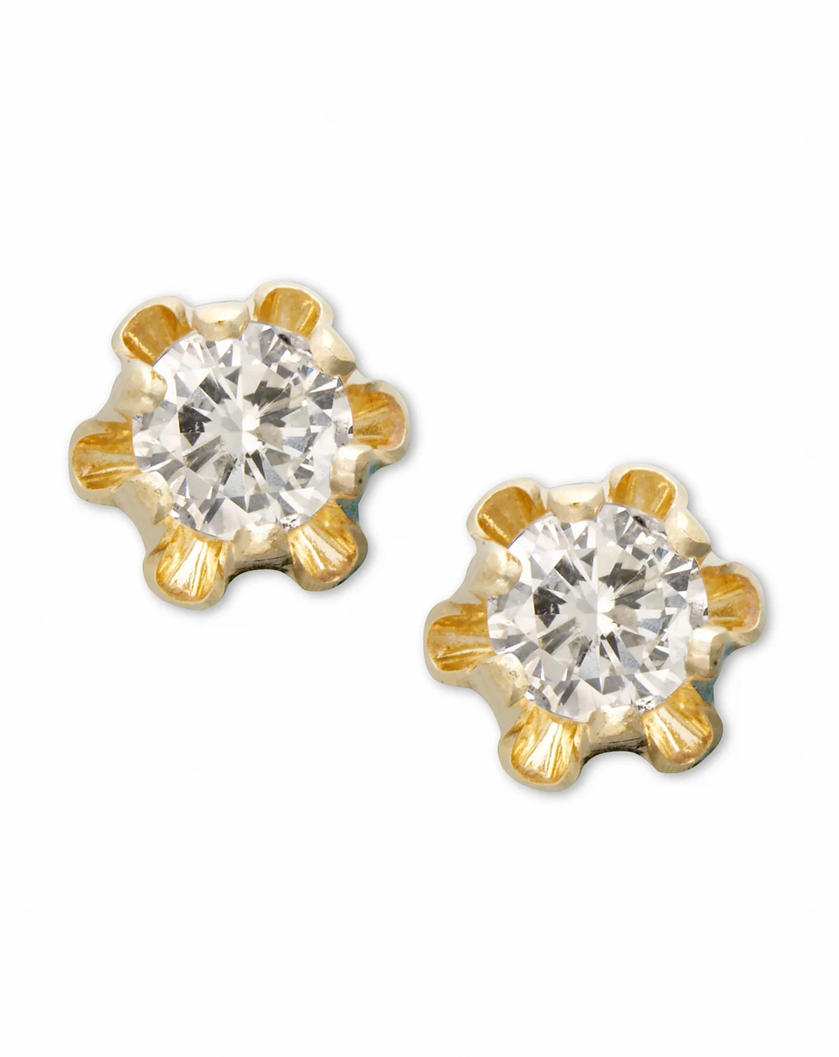 Children's 14k Gold Earrings, Diamond Stud (1/8 ct. t.w.)