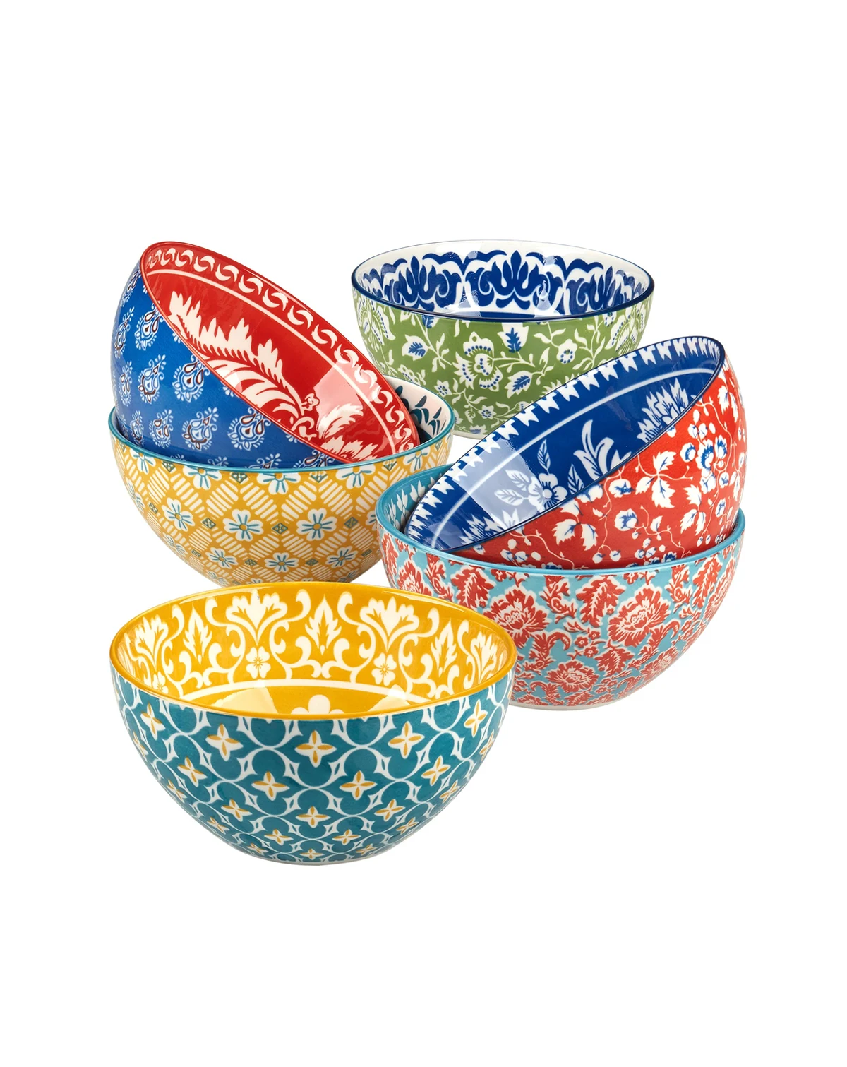 Panache Set of 6 All Purpose Bowls, 6.25" 6 Asst