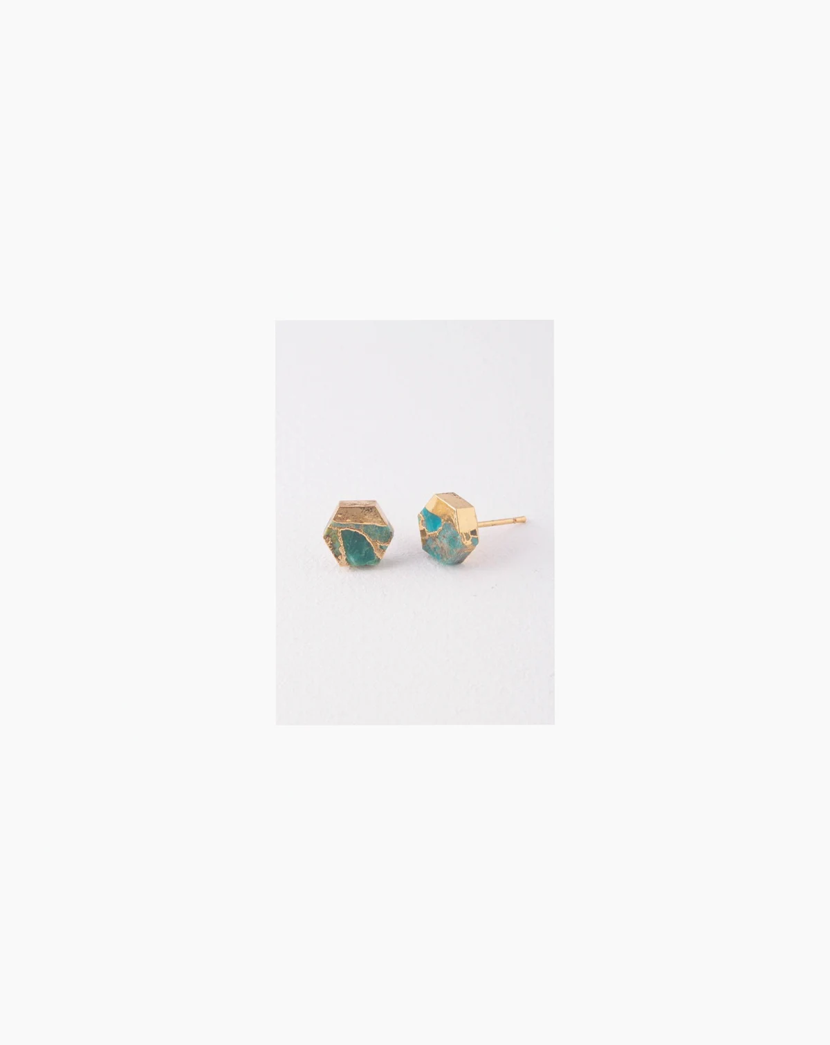 Oasis Turquoise and Gold Studs Earrings