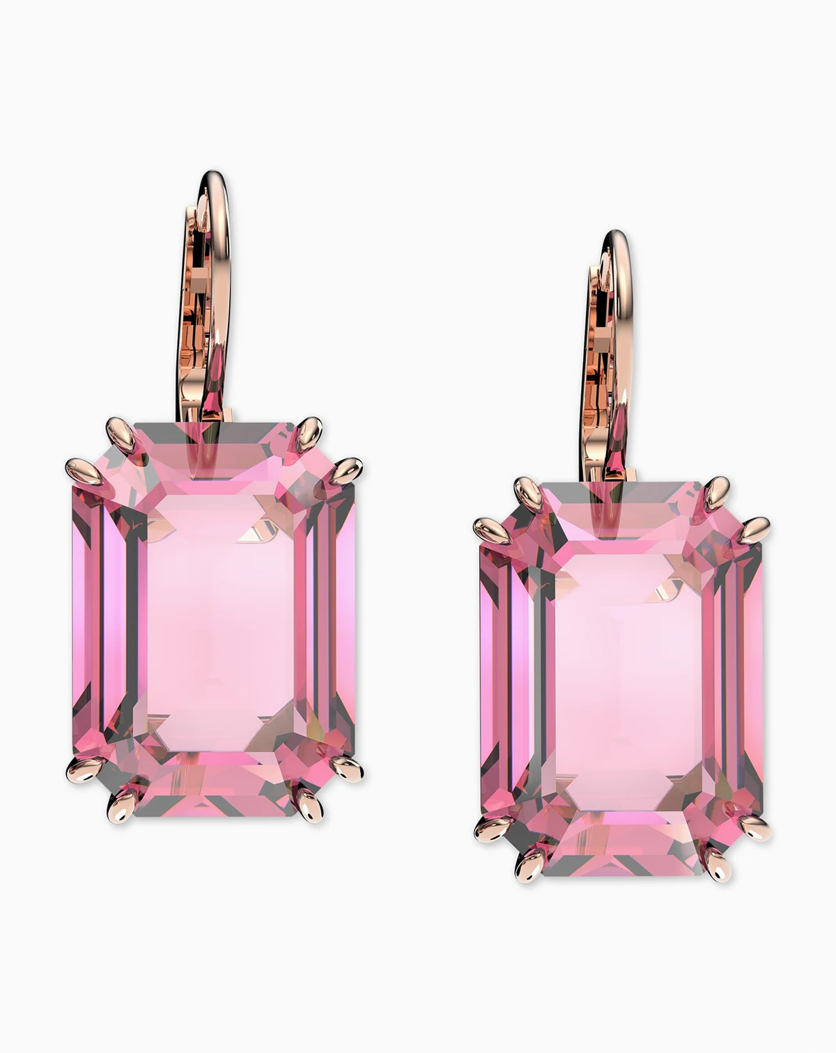 Octagon Crystal Drop Earrings