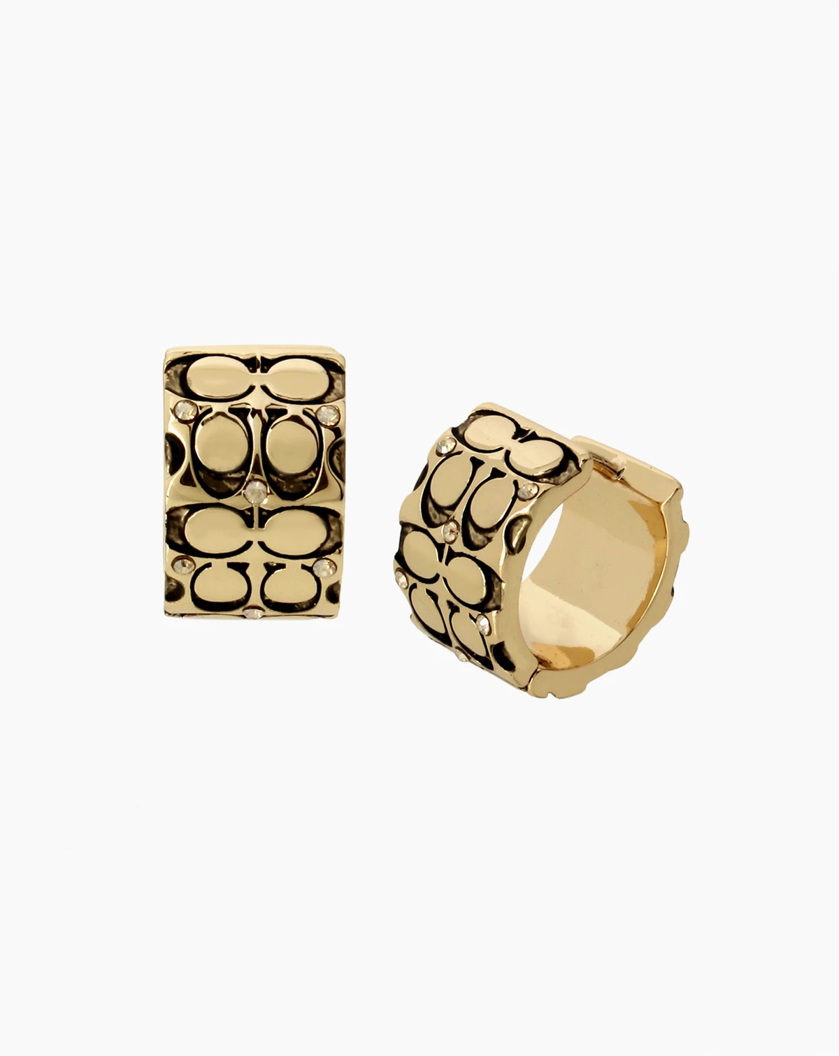 Quilted C Huggie Earrings