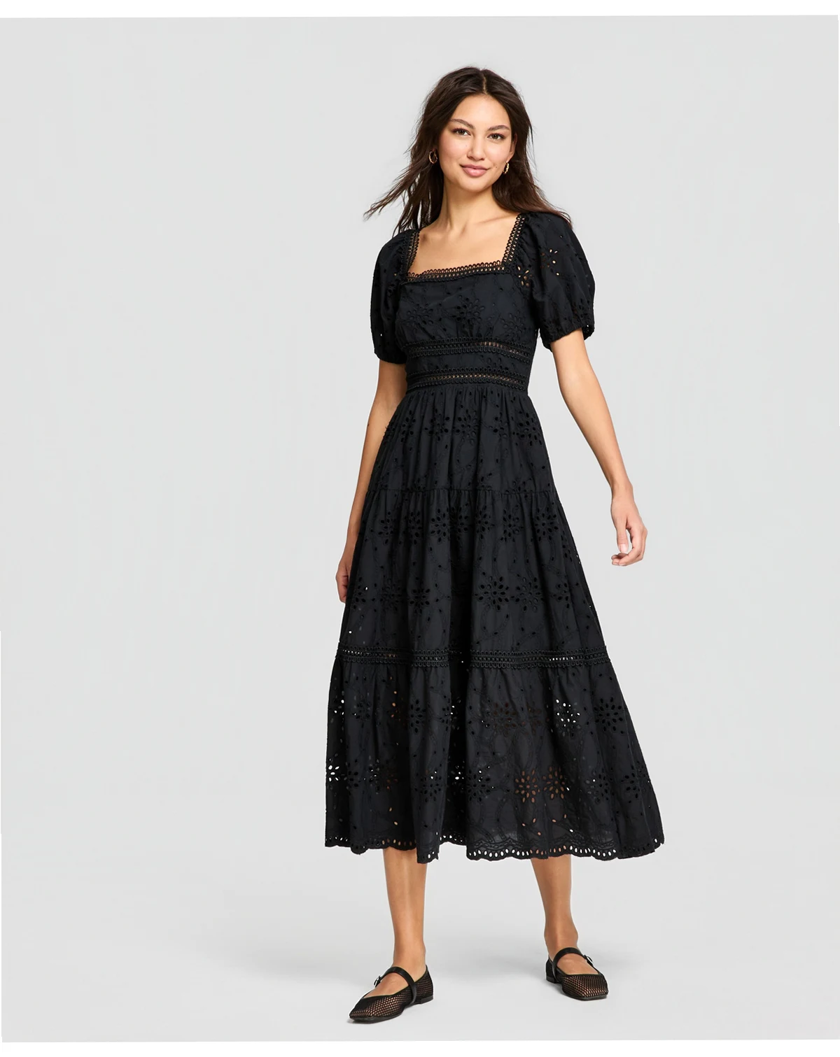 Women's Eyelet Cotton Maxi Dress, Exclusively at Macy's