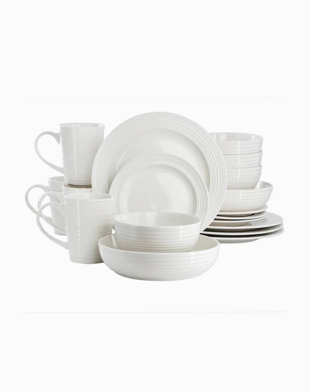 Nikki Ribbed 18 Pc. Dinnerware Set, Service for 4